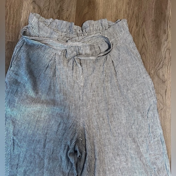 Women's Max Studio Cropped Striped Tie Pants - Picture 3 of 4